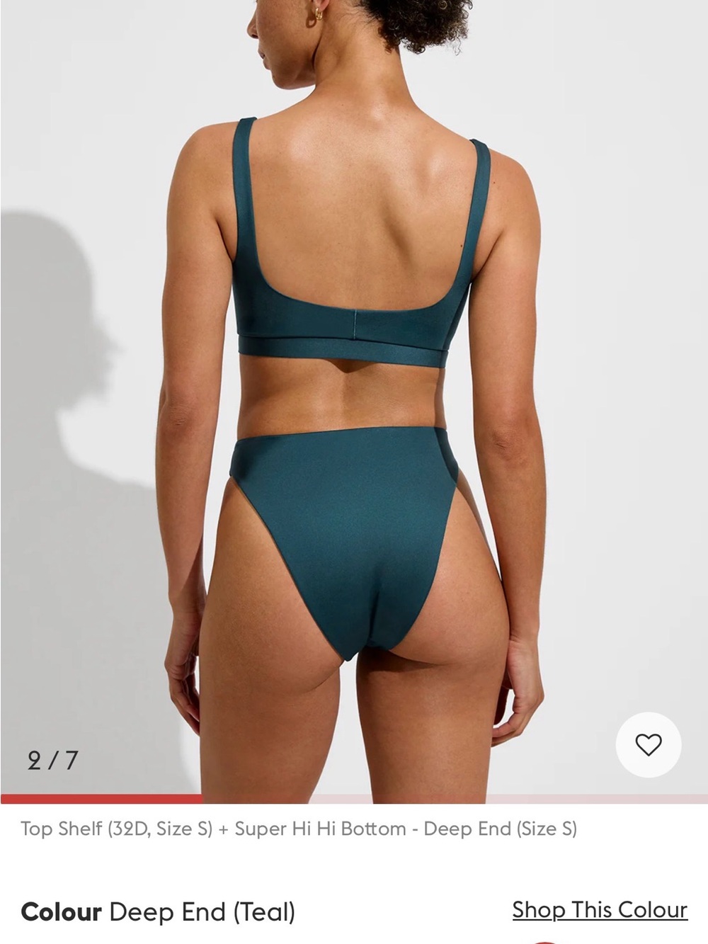 Left On Friday Top Shelf Bikini Top D+ Sz Large Teal - Picture 6 of 6